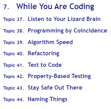 Screenshot: Book Preview Pragmatic Programmer Table Of Contents