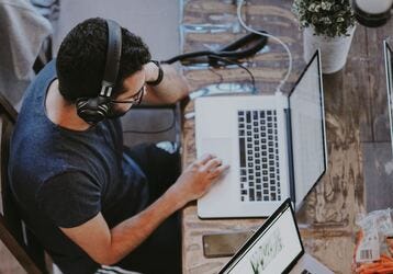 Developer working at computer