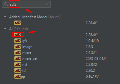 Searching for sdl2