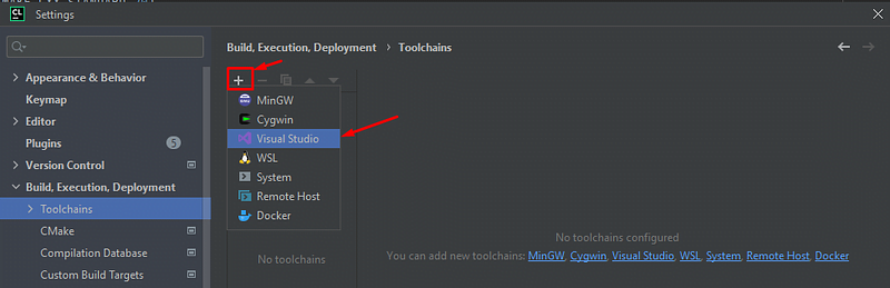 Adding Visual Studio toolchain