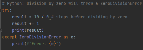 Python try except example