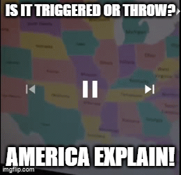 Is it triggered or throw? America explain meme