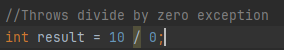 Divide by zero exception code example
