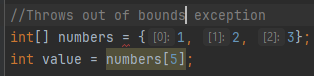 Index out of bounds exception code example