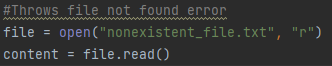 File not found exception code example