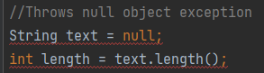 Null object exception code example