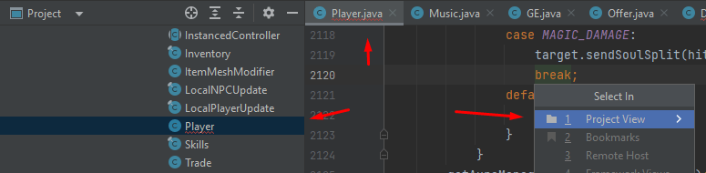 IntelliJ project explorer screenshot