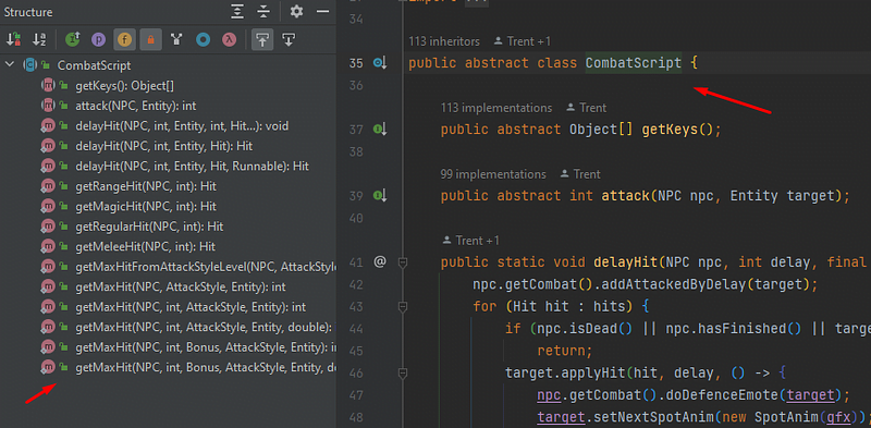 IntelliJ structure view screenshot