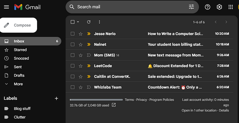 Gmail email client