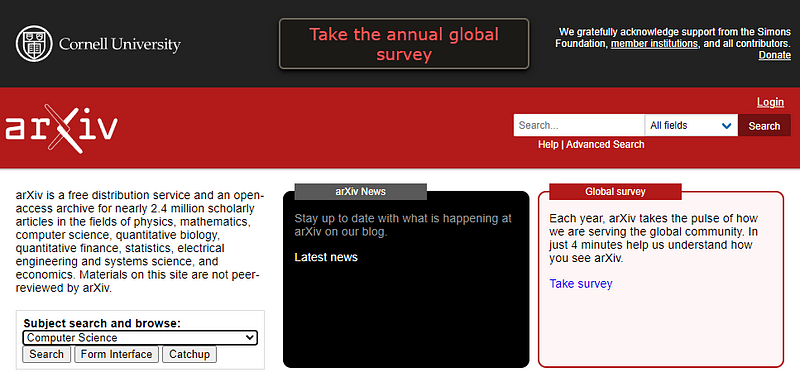 ArXiv website