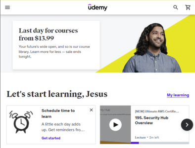 Screenshot of Udemy
