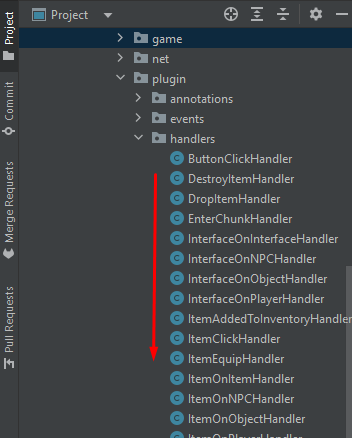 Plugin handlers list in IDE