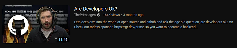 The Primeagen YouTube channel