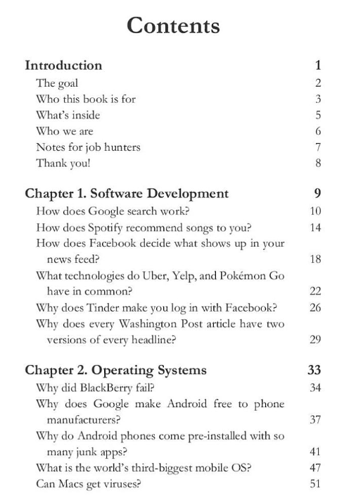 Table of Contents - Part 1