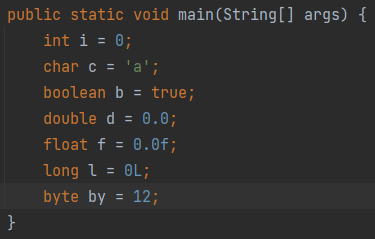 Java primitives example