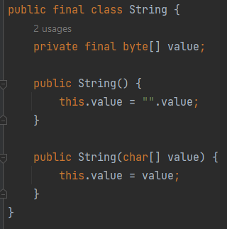 Java String class code example