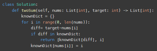 Two sum algorithm example