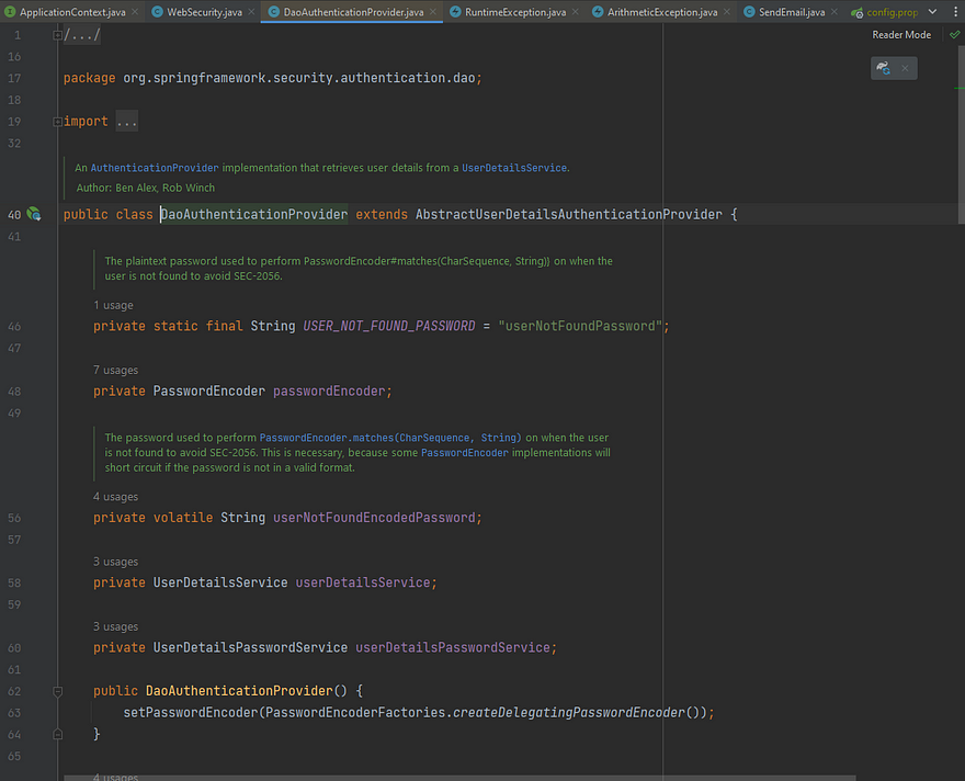 Inside a third party Java library