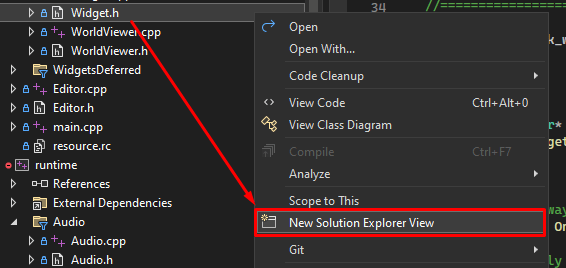 New Solution Explorer View option
