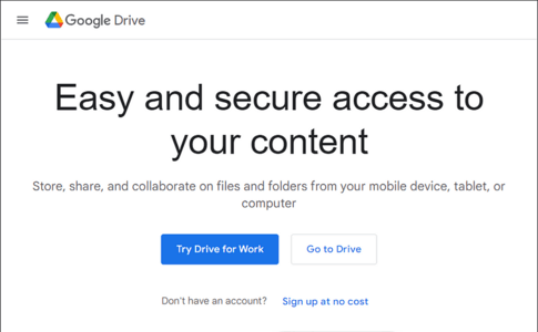 Google storage website