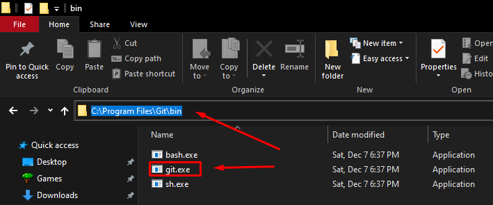Git installation path
