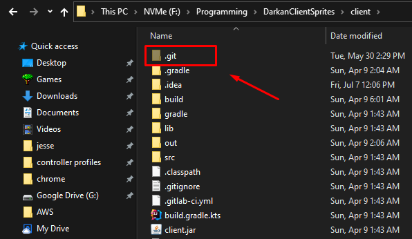 Git folder hierarchy search