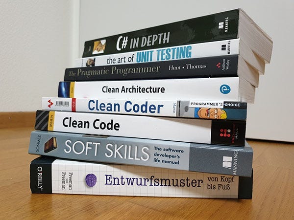 Stack of programming books
